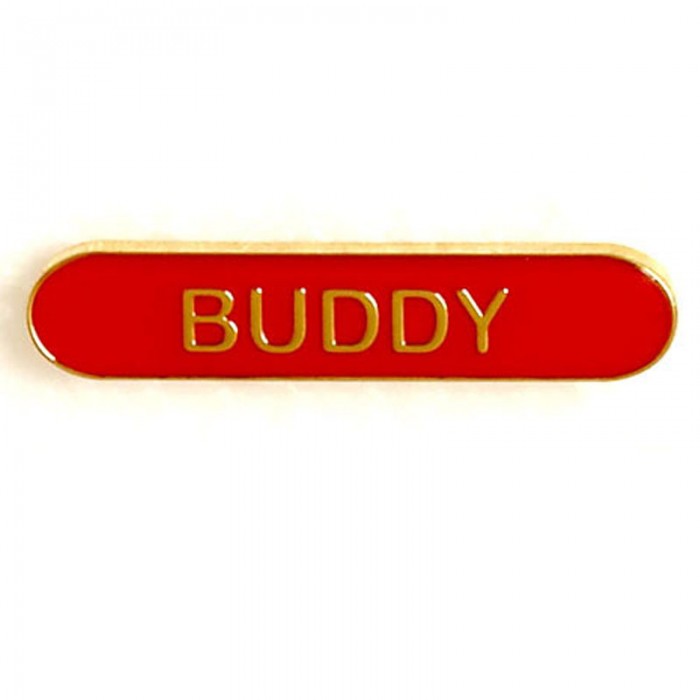 BUDDY BAR BADGE - 4 COLOURS - 40MM X 9MM